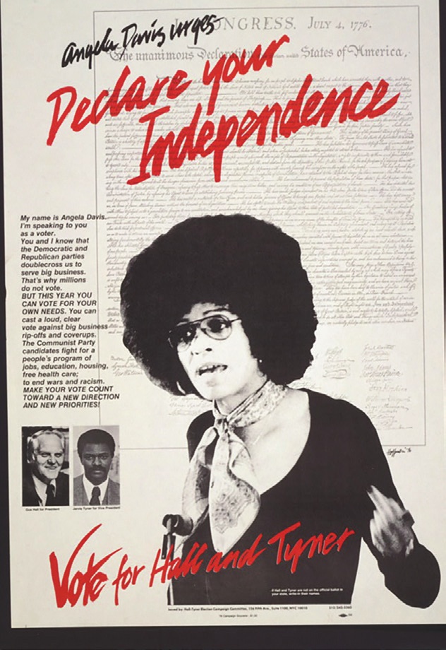 Angela Davis 'Declare Your Independence' Communist Party campaign poster