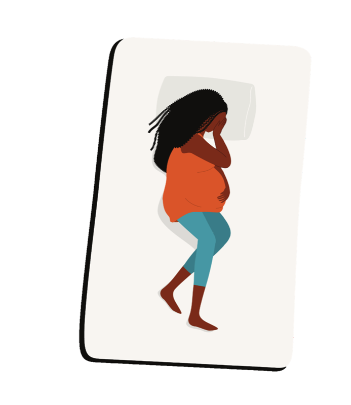 Illustration of a pregnant woman resting