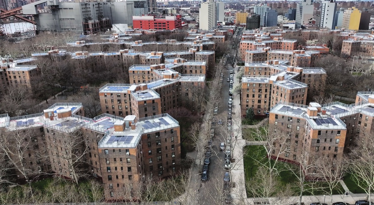 Aerial view of the Queensbridge housing projects, New York City