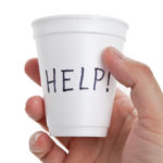 Disposable Cup, help, concept of Begging