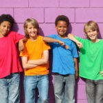 group of diverse mix race kids