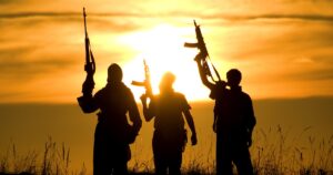 soldiers terrorism sunset