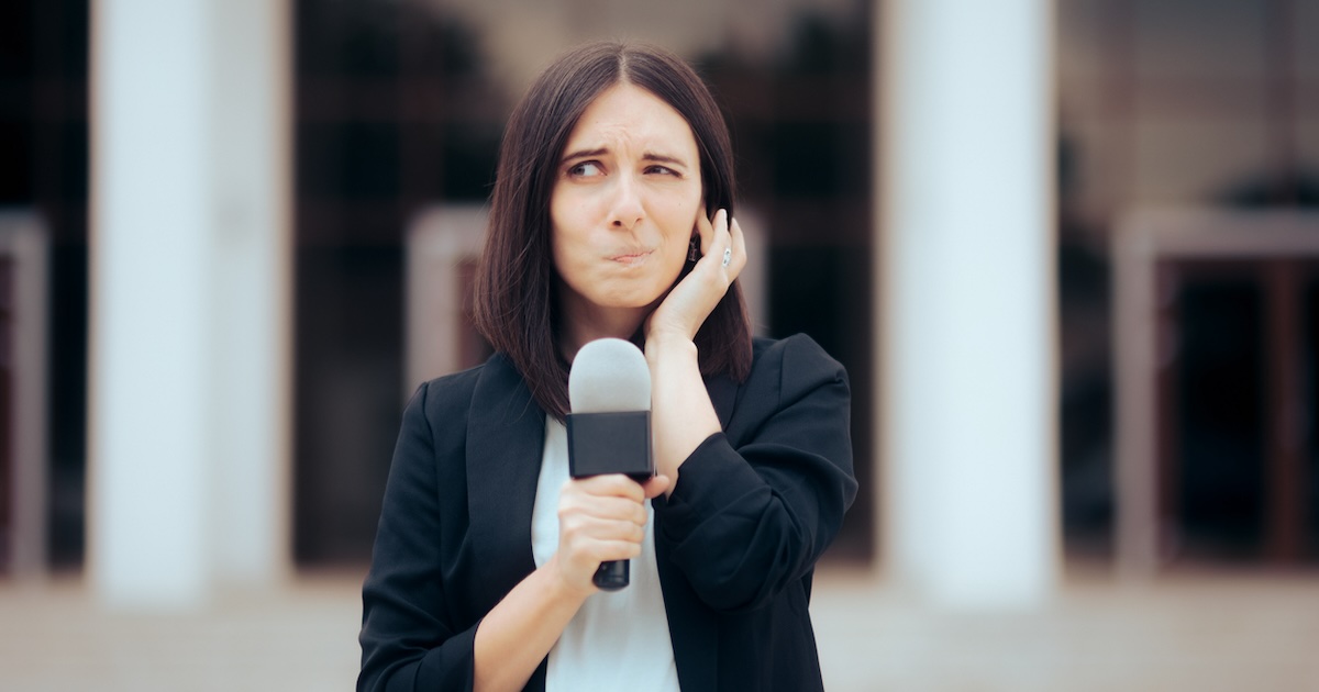 reporter blocking ears