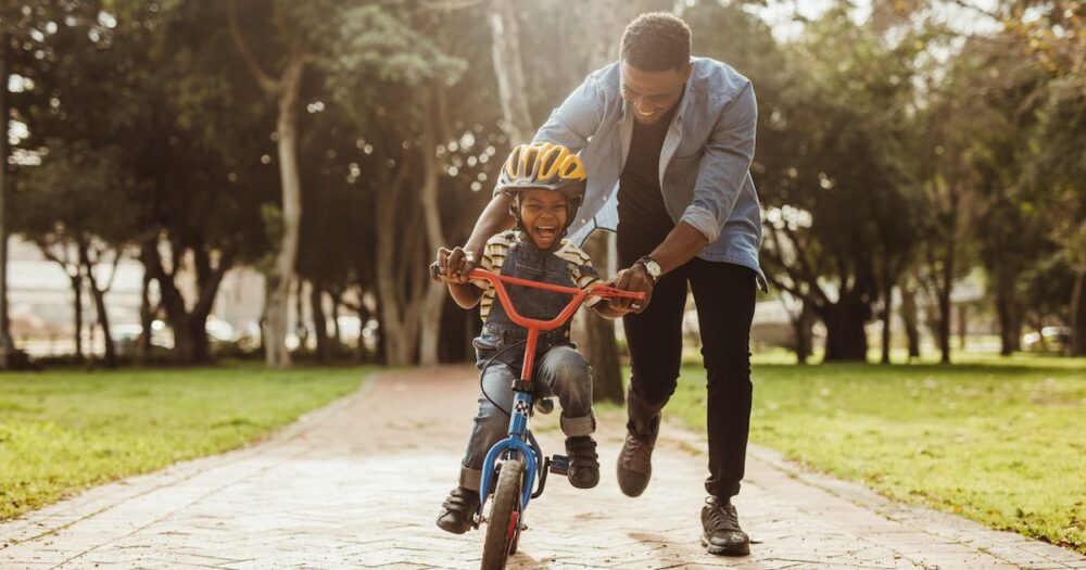 black father son bike