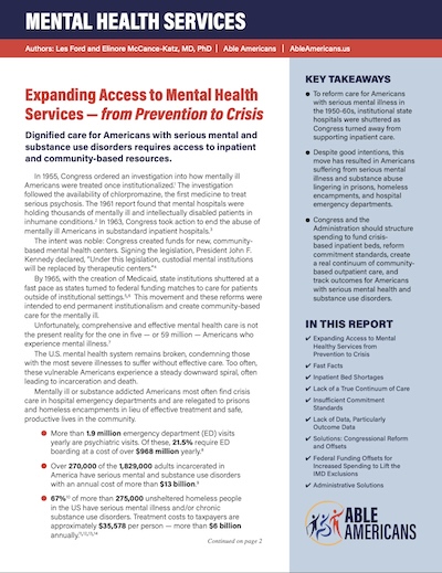 Mental Health Reforms: Expanding Access from Prevention to Crisis