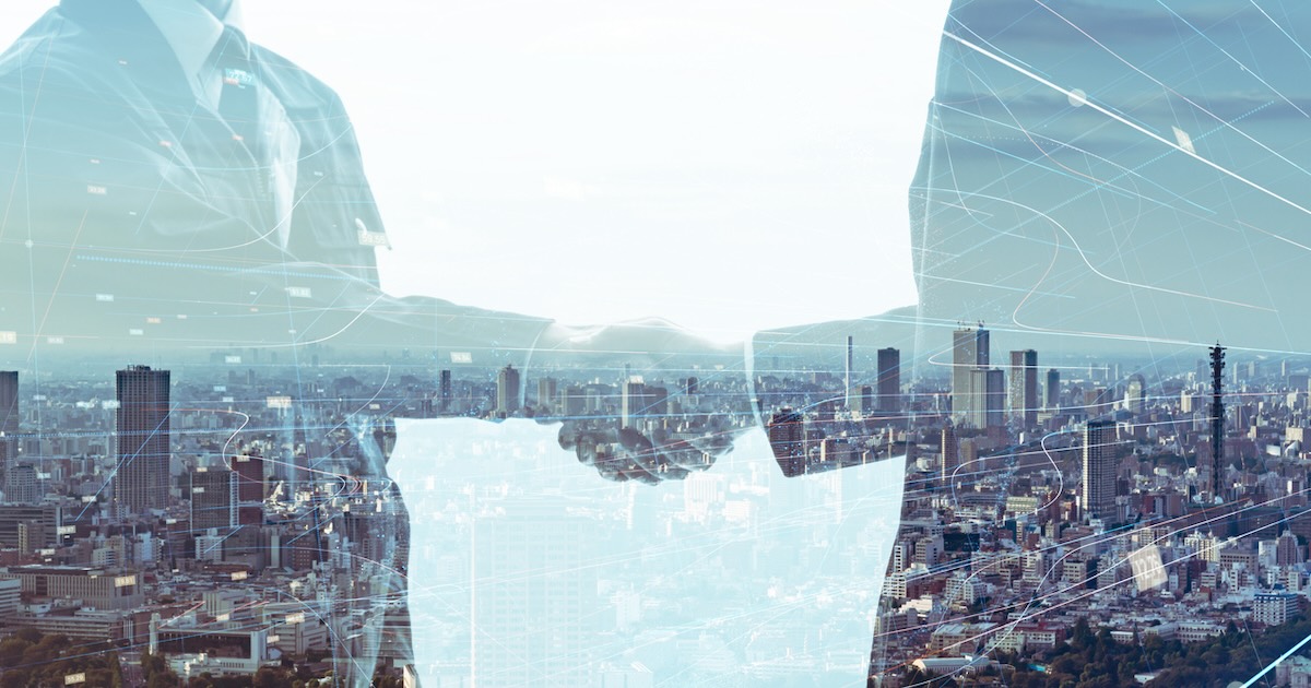 business monopoly antitrust corporations handshake