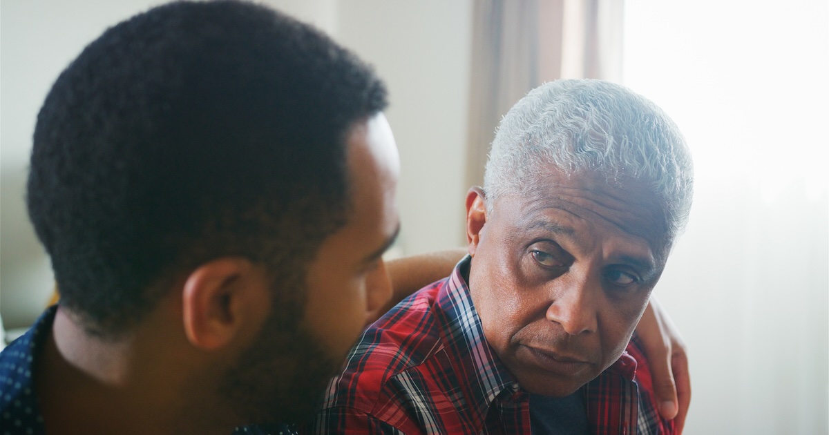 black men elderly father son