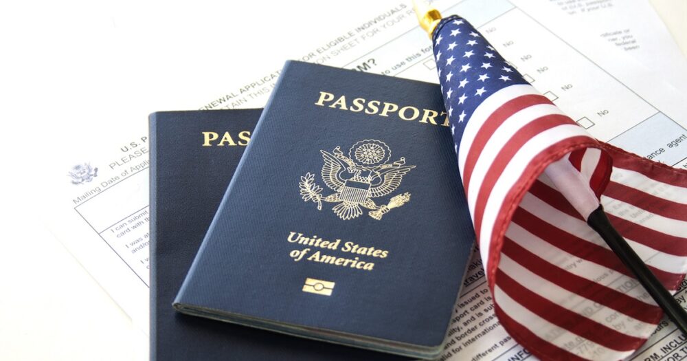 American citizenship flag passport USA