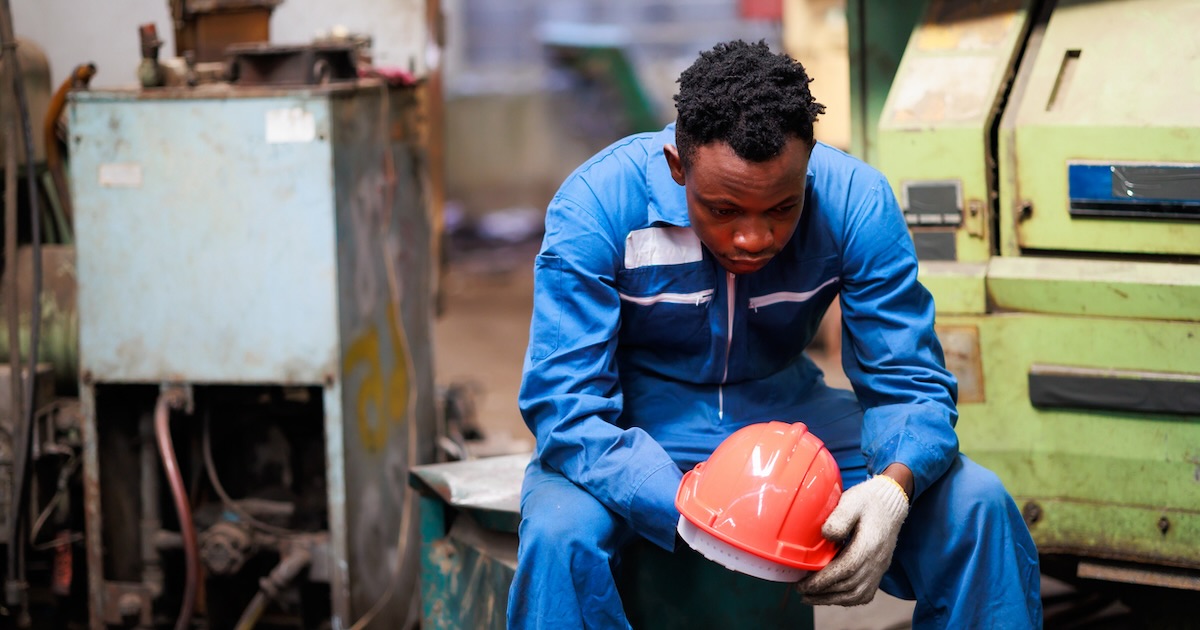 struggling black worker