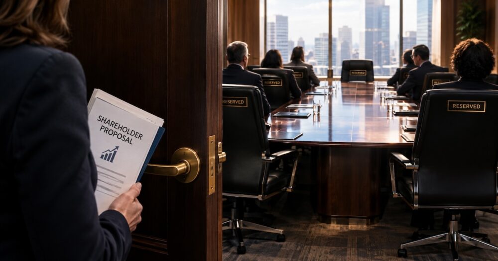 Shareholder Proposal Outside Reserved Boardroom