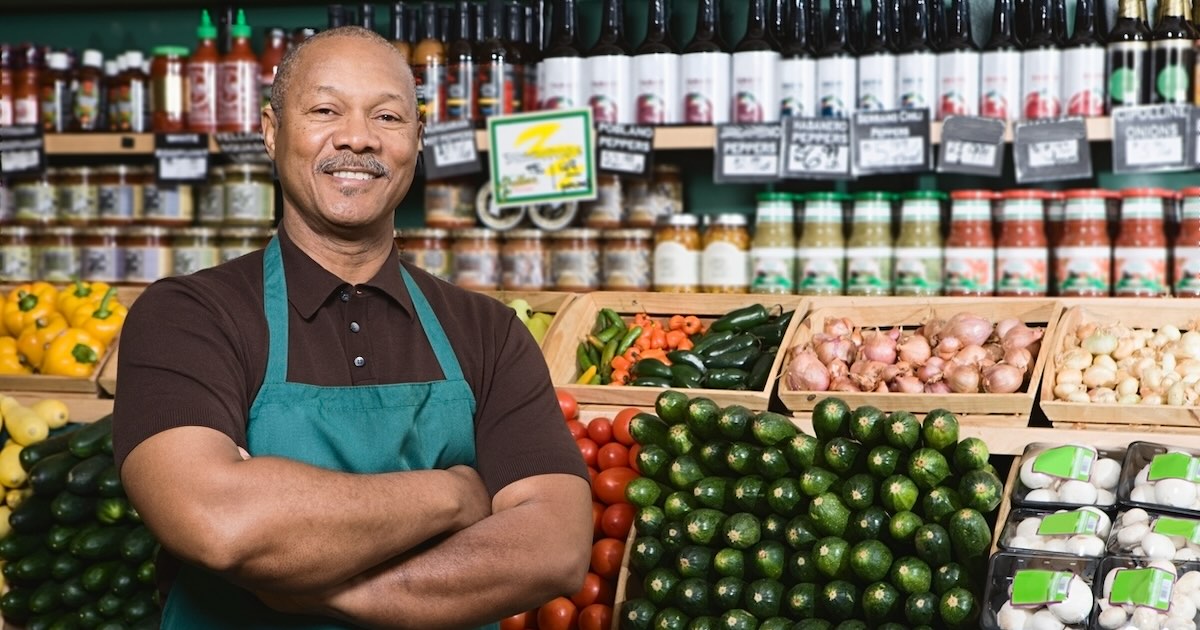 black man grocery store owner